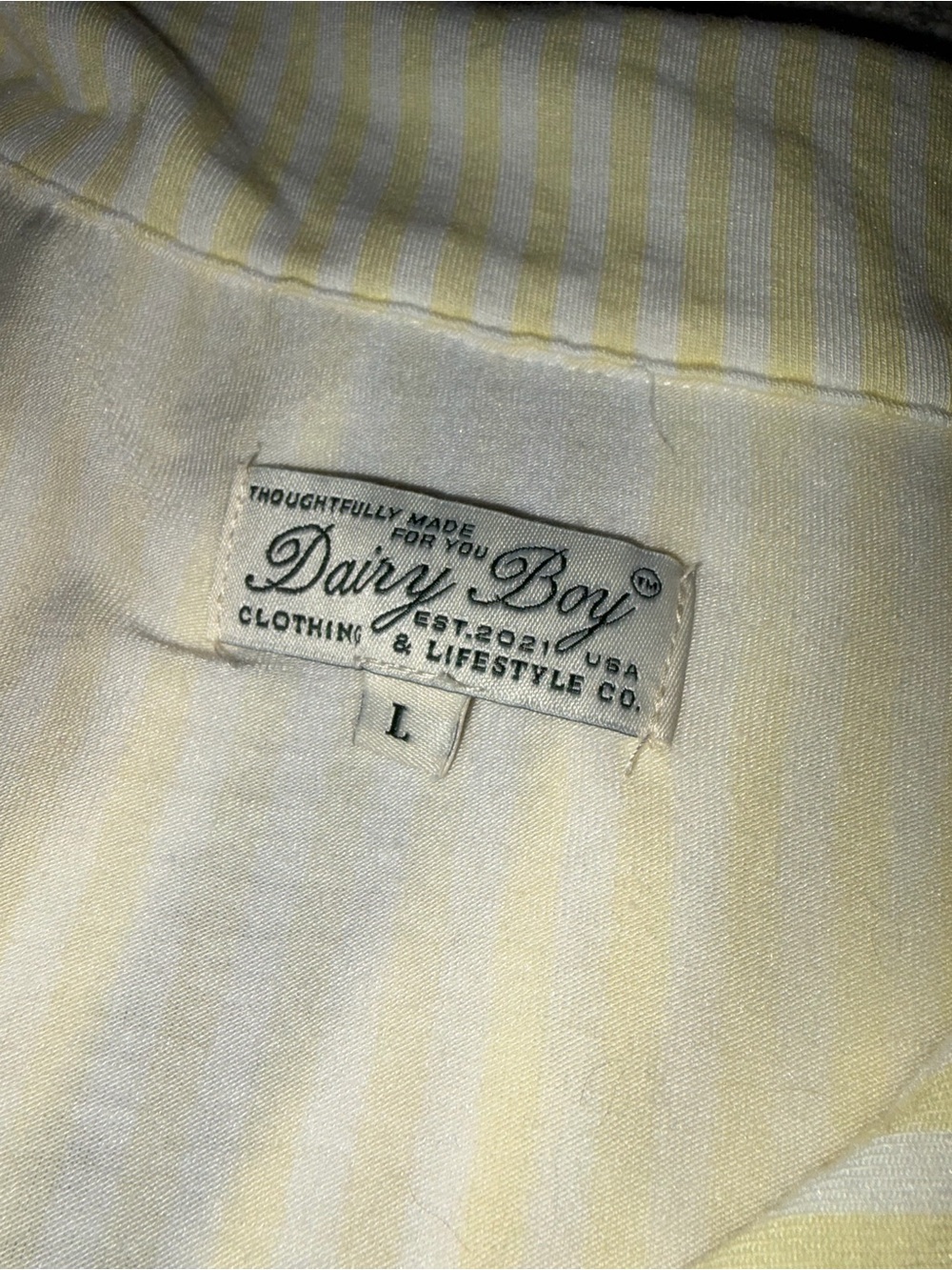 Dairy Boy Butter Yellow PJ Set - L - Picture 5 of 10